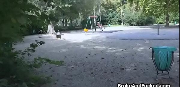  Busty amateur cocked in public park